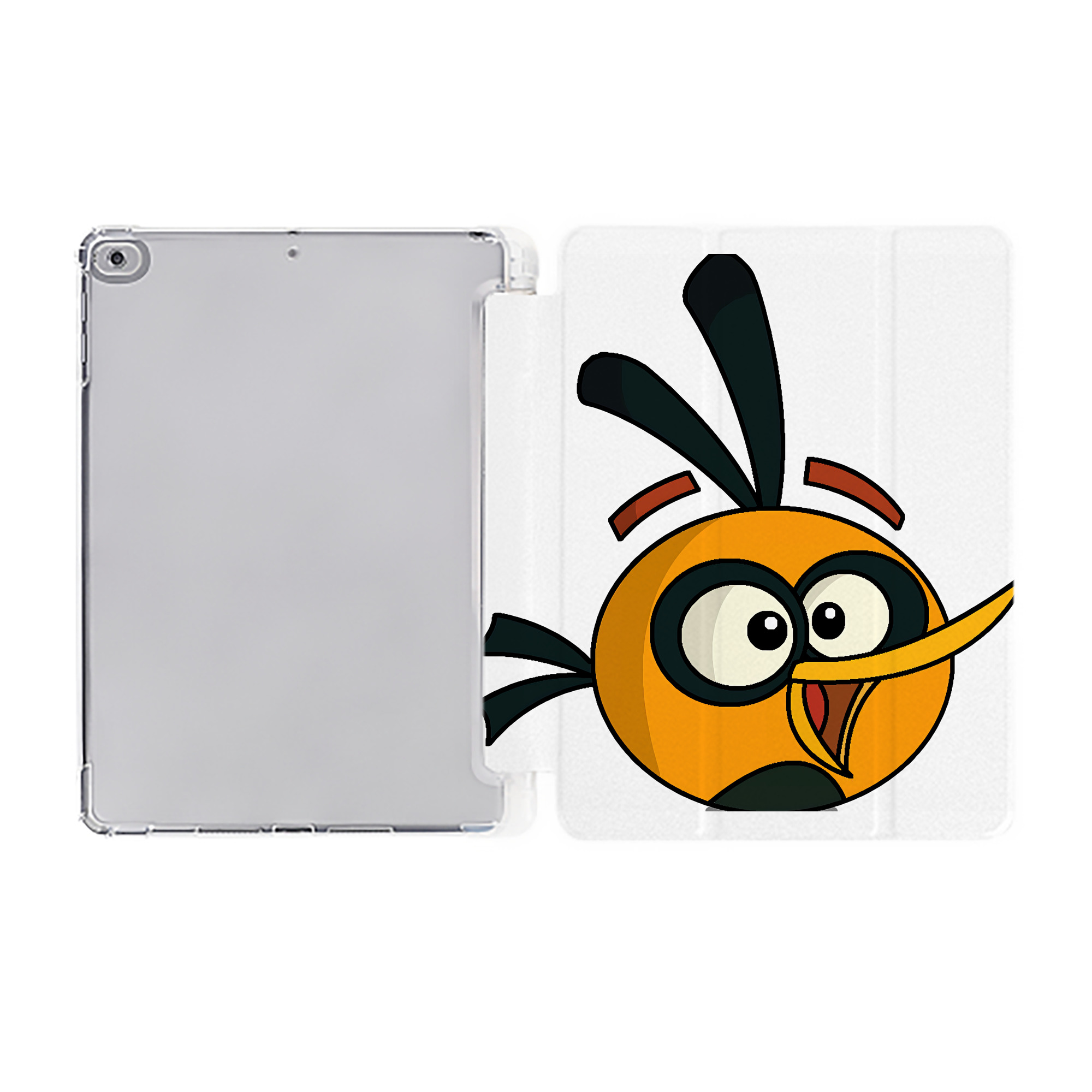 （画像用） Angry Birds アングリーバード IPad ケース ペン収納付き 三つ折りスタンド PUレザー×シリコン 対応機種9.5/10.5/10.9インチ